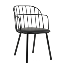 metal chair leather cushion dining chair for restaurant